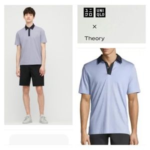 UNIQLO X THEORY Collaboration Airism Polo Shirt - Blue/Navy Size Stands Size S